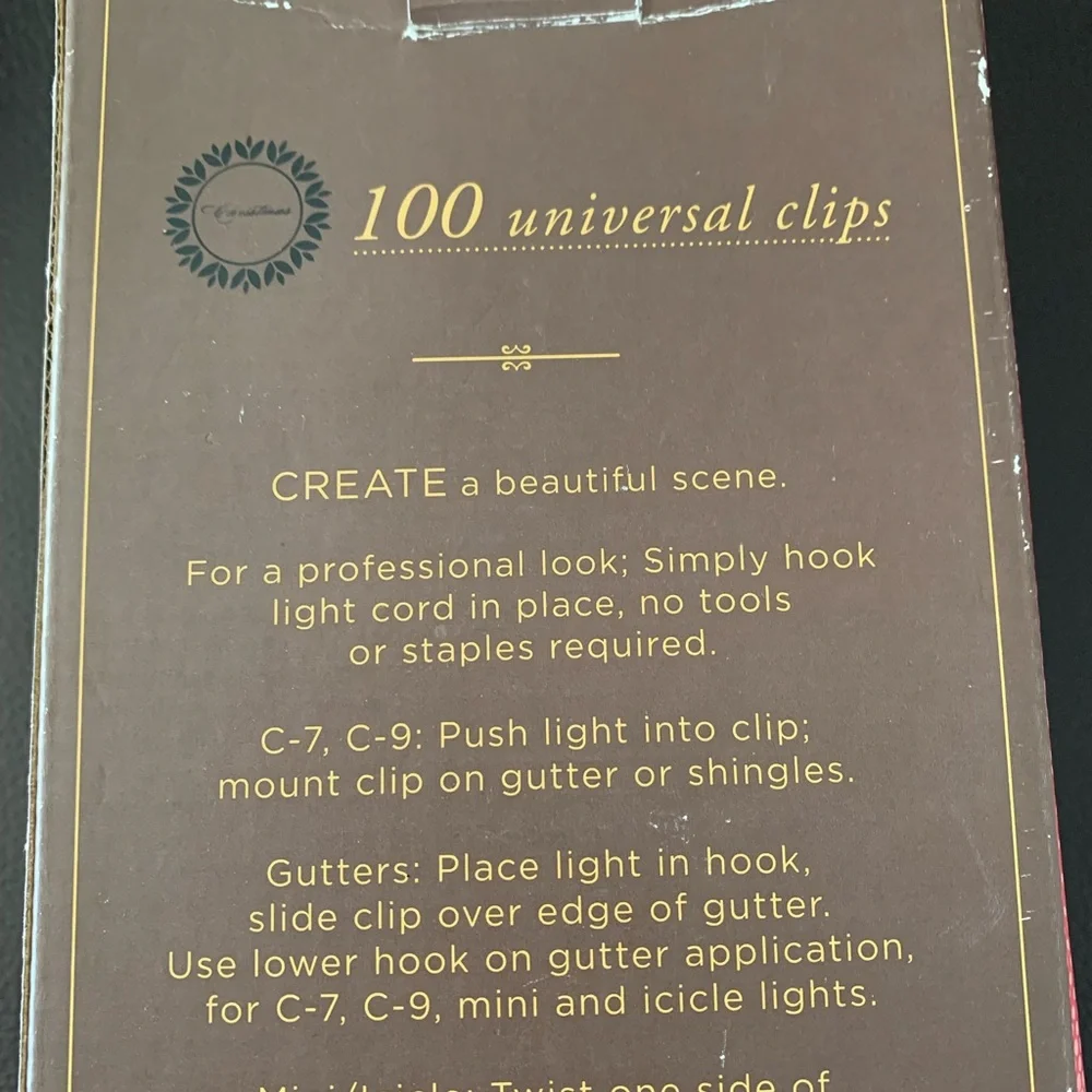 100 All Purpose Light Clips, Universal Shingle Gutter Christmas lights clips New